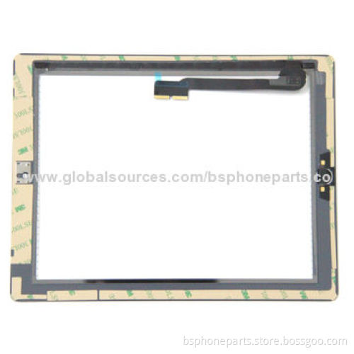 Original Touch Digitizer Screen with Home Button Flex and Adhesive, for iPad 3, White
